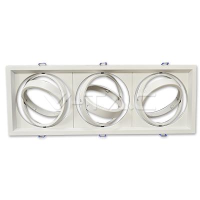 portalampada spot ar111 220-240 volt 3 luci CE bianco interno