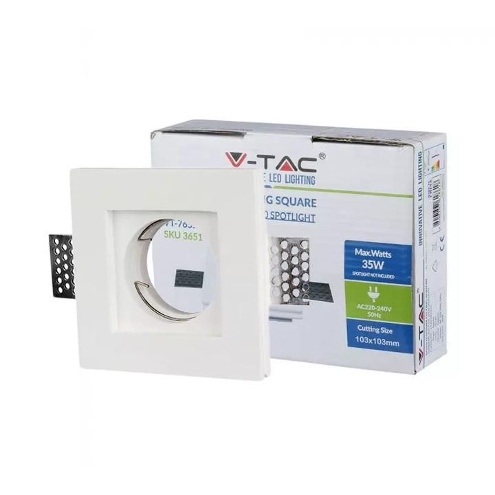 GU10 CORPO QUADRATO GESSO BIANCO 100 X 100 MM