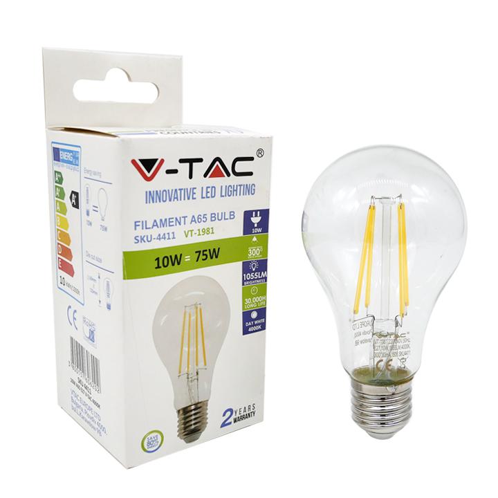 LAMPADINA LED 10W FILAMENTO E27 A67 BIANCO CALDO 2700K                                                                  
