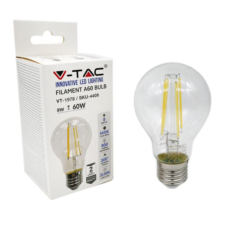 LAMPADINA LED FILAMENTO 8W E27 A67 BIANCO FREDDO 6000K                                                                  