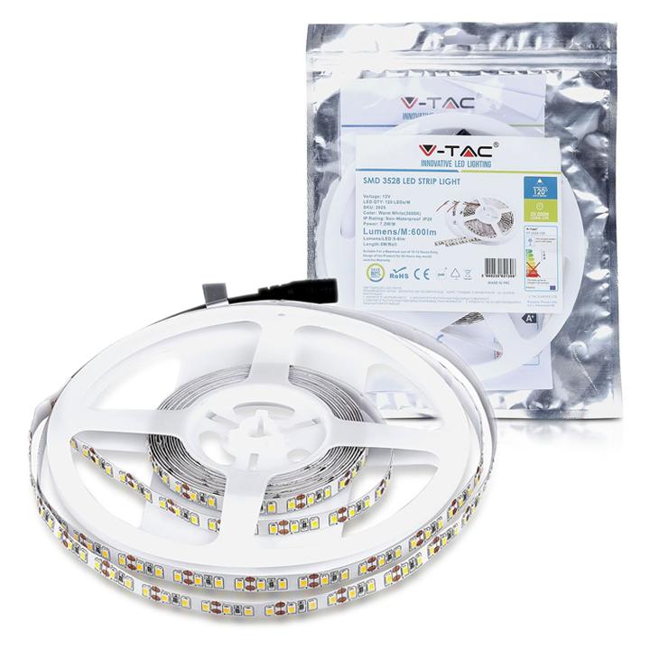 STRISCIA SMD3528 120 LED/M BIANCO CALDO IP20 3000K                                                                      