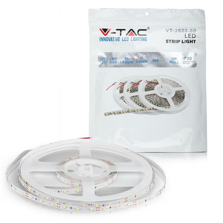 STRISCIA SMD3528 60 LED/M BIANCO CALDO IP20 3000K                                                                       