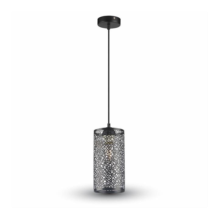 LAMPADARIO CON PORTALAMPADA MATT NERO