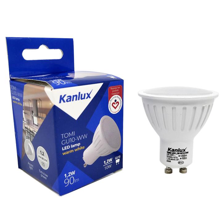 LAMPADINA TOMI LED 1,2W GU10 6500K  FASCIO DI LUCE 110 GRADI                                                            