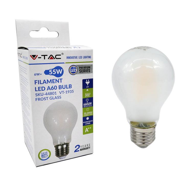 LAMPADINA LED - 6W FILAMENT E27 A60 OPACO BIANCO NATURALE 4500K                                                         