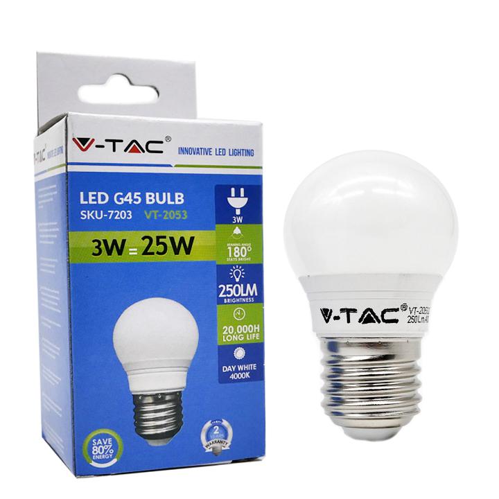 LAMPADINA LED - 3W E27 G45 BIANCO NATURALE 4000K                                                                        