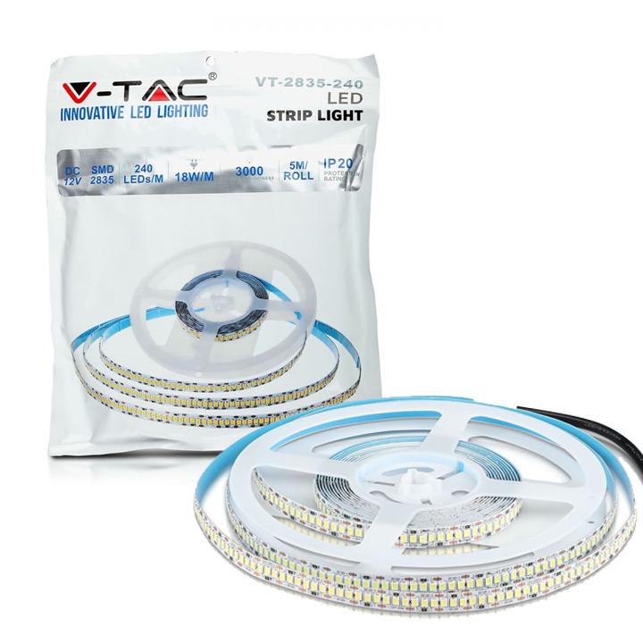 STRISCE LED SMD2835 - 240 LEDS HIGH LUMEN BIANCO NATURALE IP20 4000K                                                    