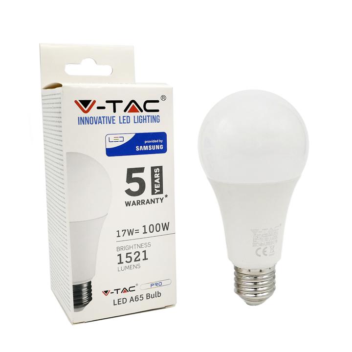 LED LAMPADINA - SAMSUNG CHIP 17W E27 A65 PLASTICA LUCE BIANCO FREDDO 6400K