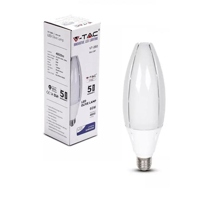 LED LAMPADA - SAMSUNG CHIP 60W E40 OLIVE LAMP 6400K                                                                     