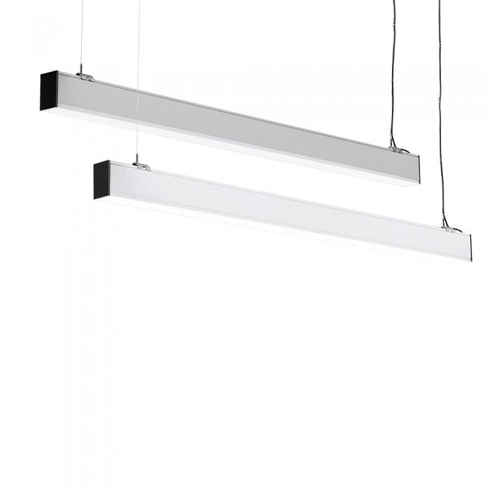 LUCE LINEARE LED SAMSUNG CHIP - 40W SOSPENSIONE CORPO D ARGENTO 4000K                                                   