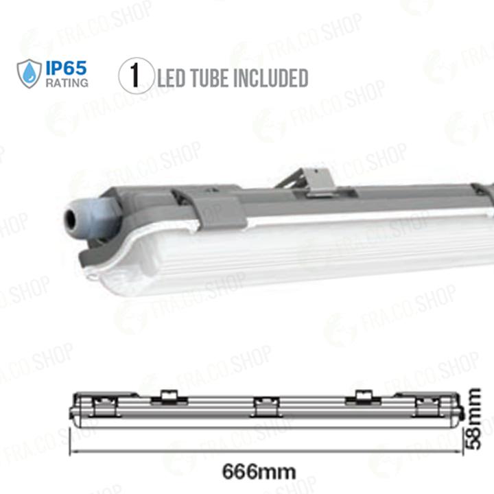 LED PLAFONIERA IMPERMEABILE 60CM 1*10W 4000K                                                                            