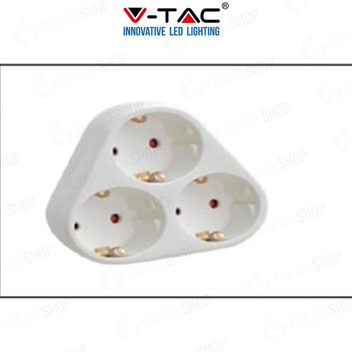 3 WAYS ADAPTER WITH EARTHING CONTACT 10/16A 250VWHITE