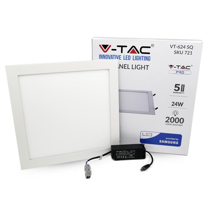 24W LED PANNELLO PREMIUM SAMSUNG CHIP QUADRATO 6400K                                                                    