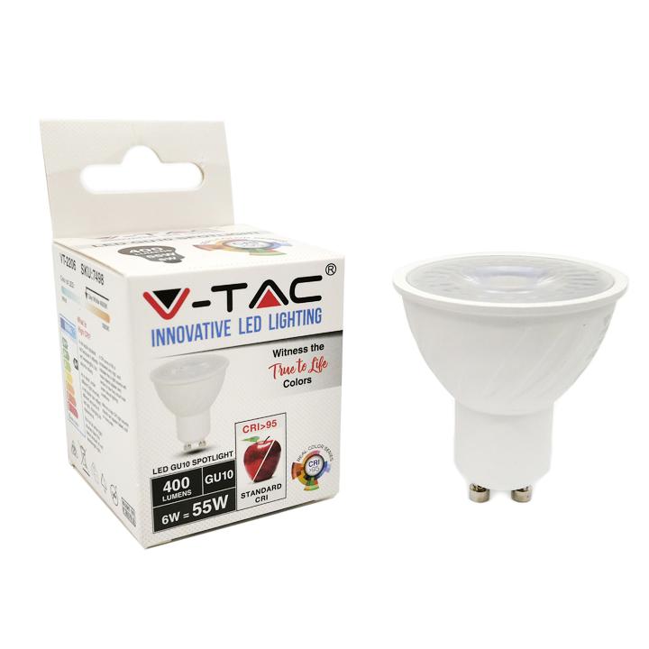 LED LAMPADINA 6W GU10 PLASTICA LENS COVER 2700K CRI 95+                                                                 