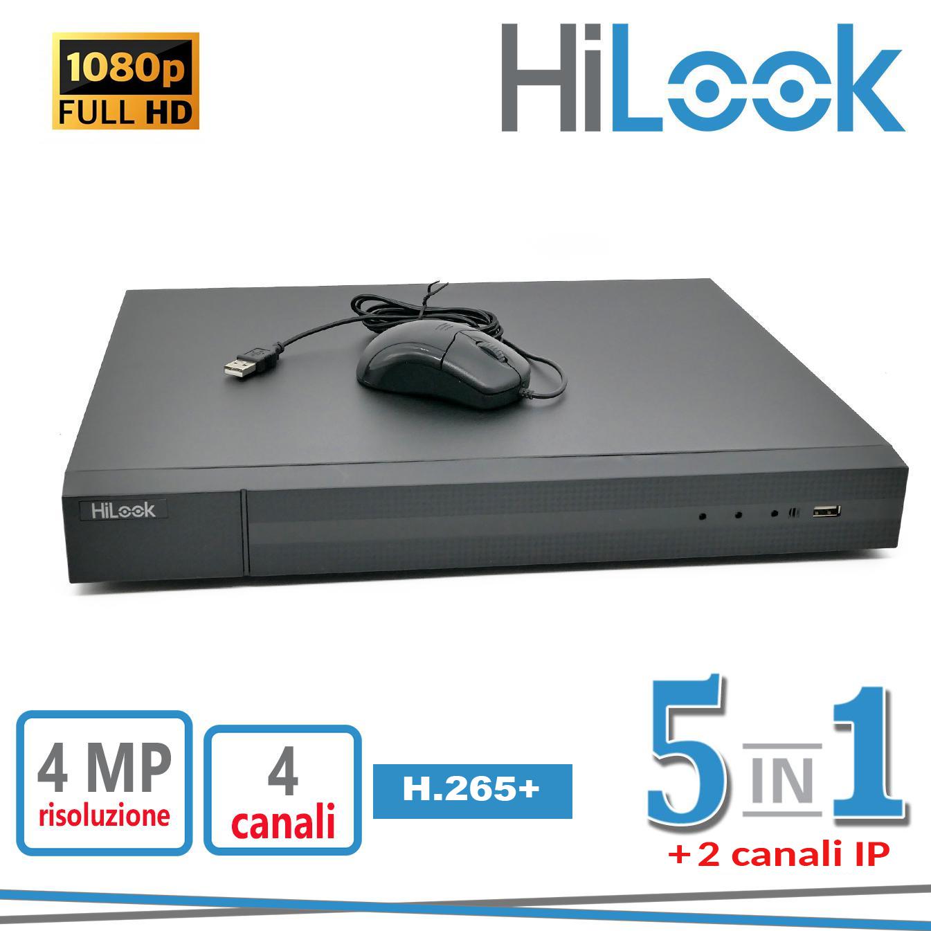DVR-204Q-K1 4CH 4 IN 1 FINO A  4MP CON 2CH IP HILOOK                                                                    