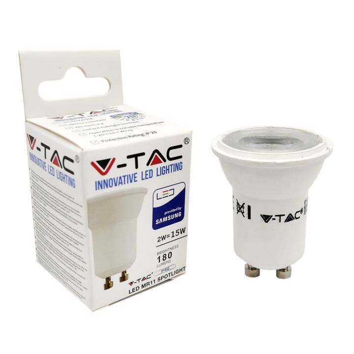 LED FARETTO SAMSUNG CHIP - GU10 2W MR11 80RA 3000K                                                                      