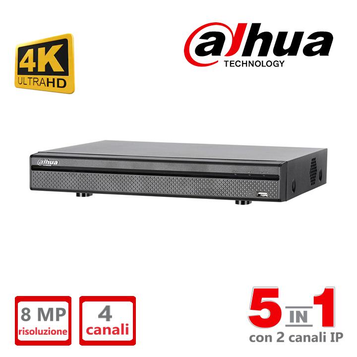 XVR5104H-4KL-X XVR 5 IN 1 DI 4CH + 2 CANALI IP 8MP DAHUA                                                                