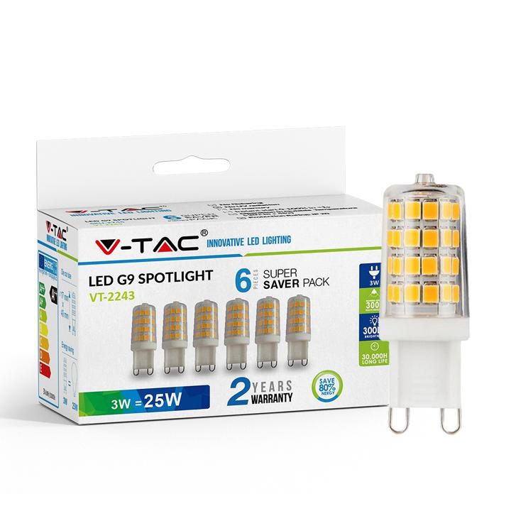 LED FARETTO - 3W G9 PLASTICA 4000K 6PCS/PACK                                                                            