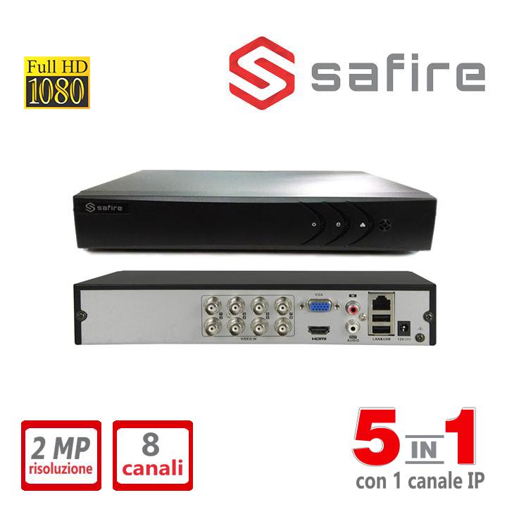 HTVR3108 DVR 2MP 8CH + 1IP     H.265+5IN1 SAFIRE                                                                        
