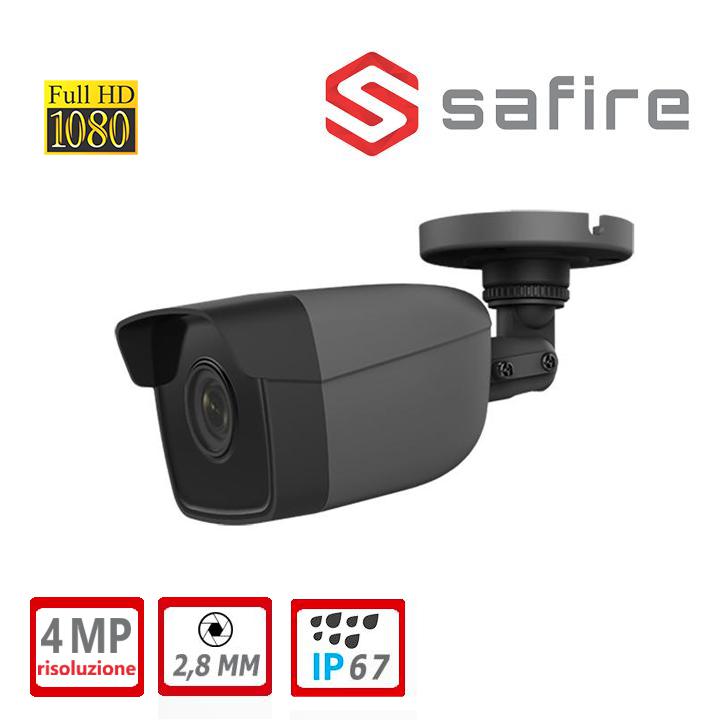 BULLET IP POE 4MP 2,8MM IR30 WDR BLACK BODY SAFIRE                                                                      