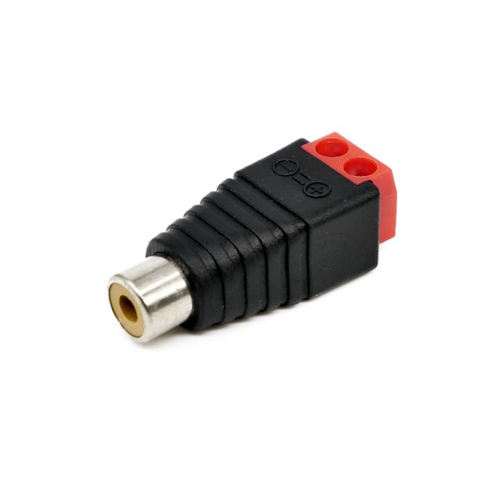CONNETTORE RCA FEMMINA CON USCITA./- DA 2 TERMINALI