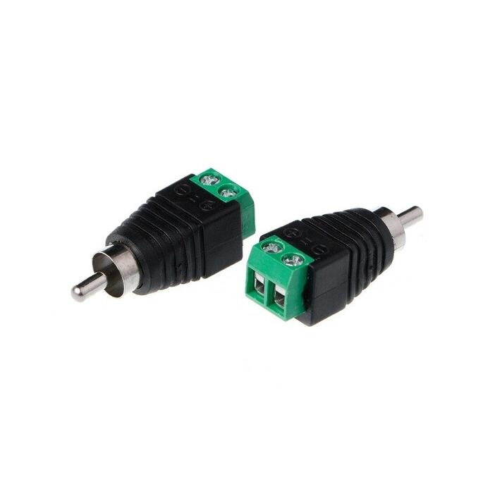 CONNETTORE MASCHIO RCA CON USCITA /- DA 2 TERMINALI