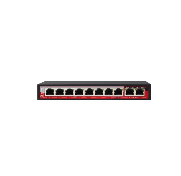 SWITCH POE 8 PORTE POE + 2 RJ45 VELOCITA 10\100MB 96W TOTALI                                                            