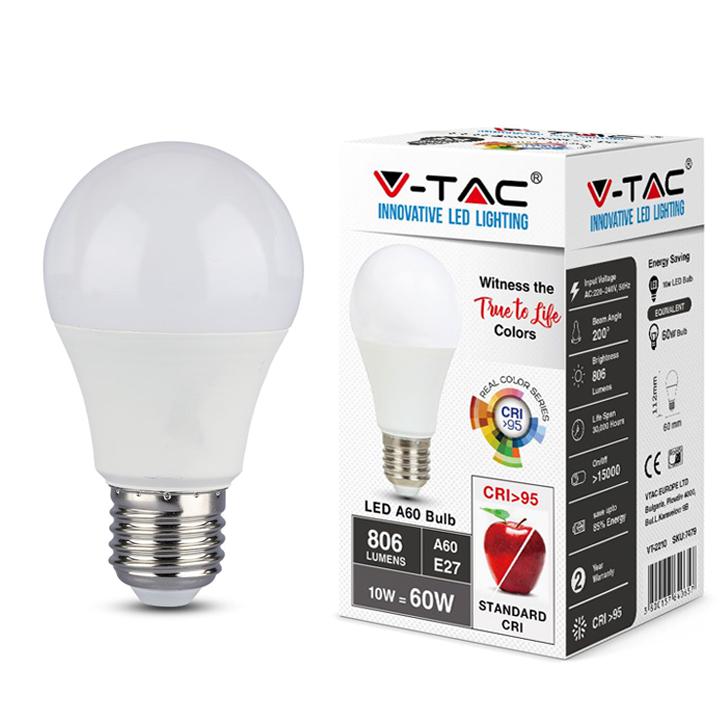 LED LAMPADINA - 10W E27 A60 CRI >95 PLASTIC 4000K                                                                                       