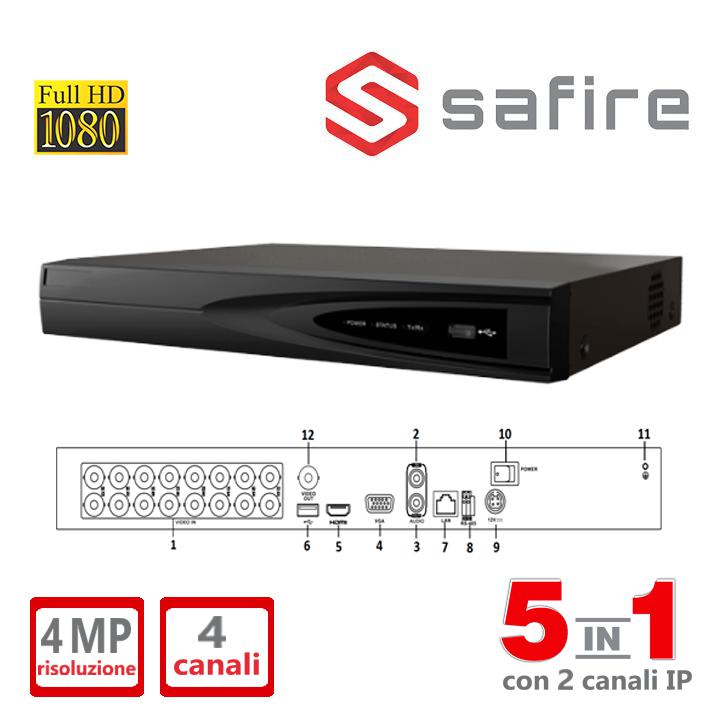 SF-XVR6104S DVR 4CH + 2IP 4MP  SAFIRE                                                                                   