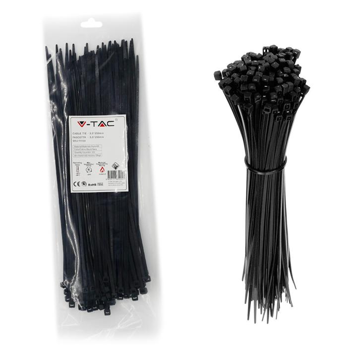 CABLE TIE-3.5*250MM- BLACK     CONF. 100 PZ                                                                             