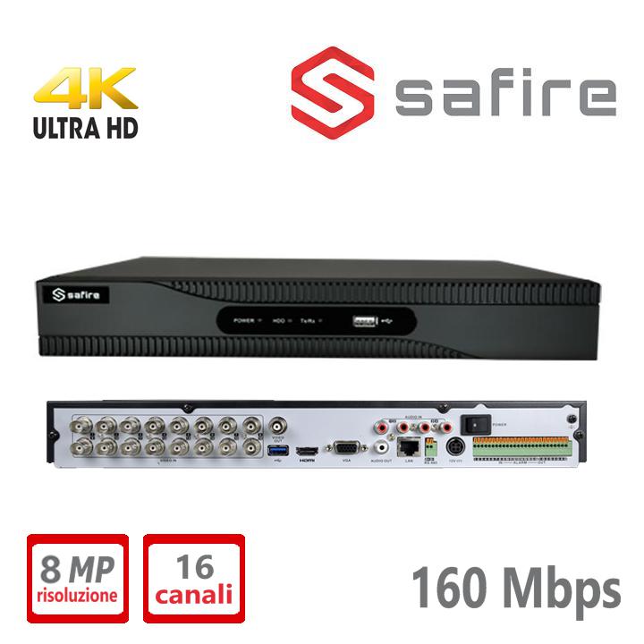 SF-NVR6216-4K NVR 16CH IP 160MBPS 4K SAFIRE                                                                             
