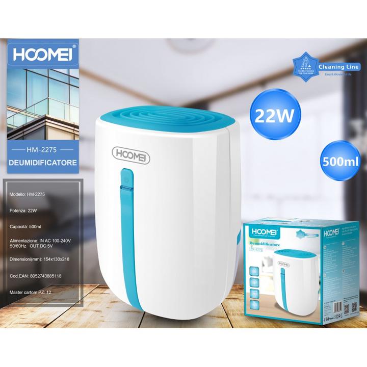 DEUMIDIFICATORE 500ML 22W HOOMEI                                                                                        