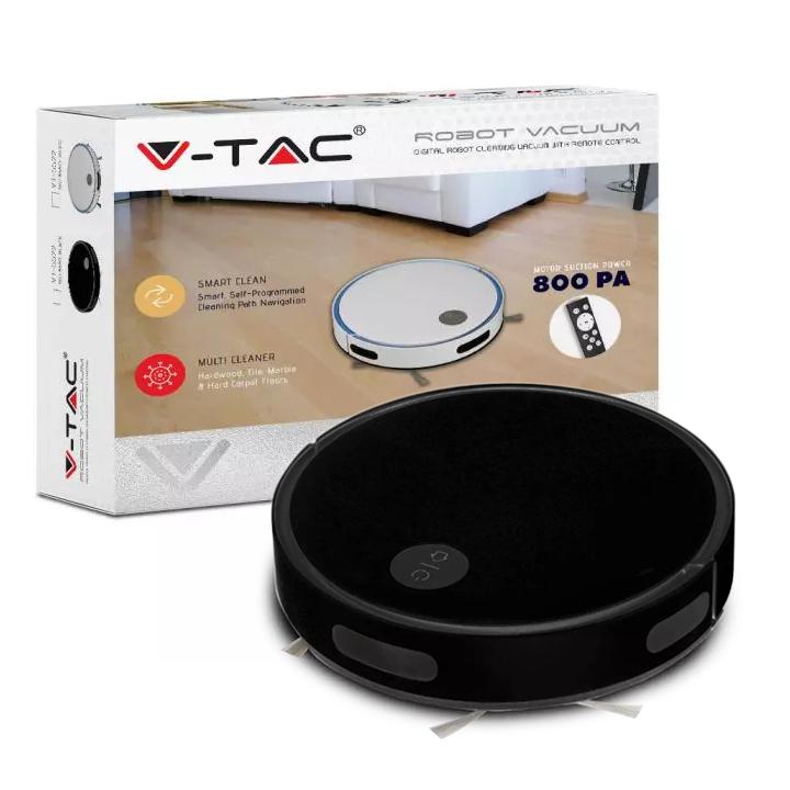 ROBOTIC VACUUM CLEANER WITH REMOTE CONTROL-BLACK