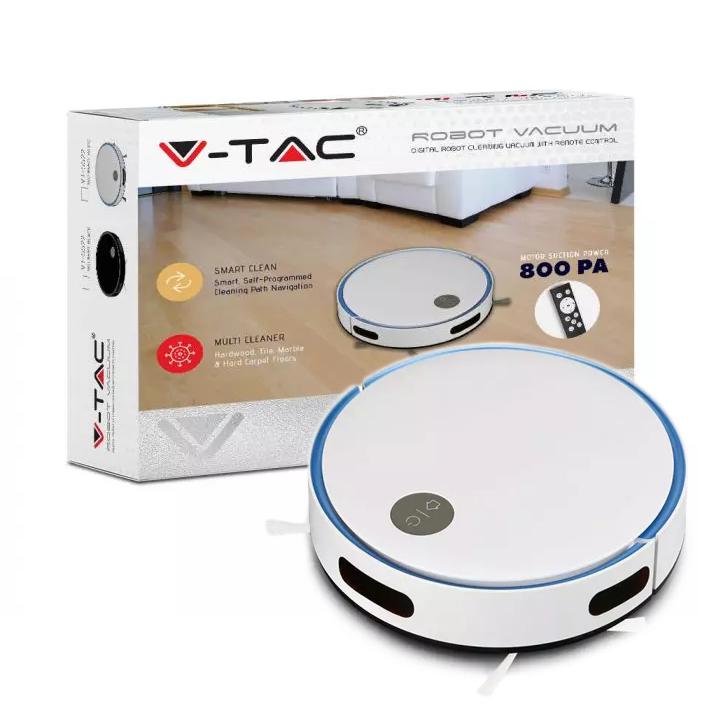 ROBOTIC VACUUM CLEANER WITH REMOTE CONTROL-WHITE & BLUE