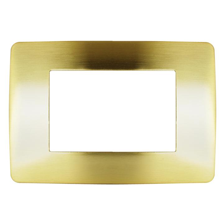 PLACCA 7803-6 3P ORO SPAZZOLATO compatibile matix-bticino