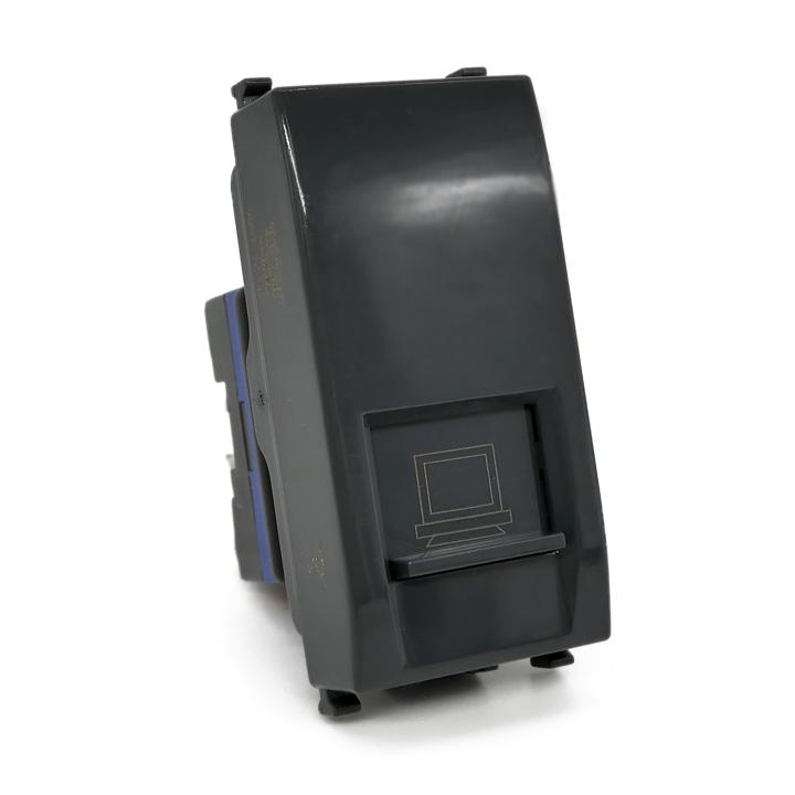 CONNETTORE DI RETE RJ45 PRESA INTERNET 627N/VMR-PLN NERO