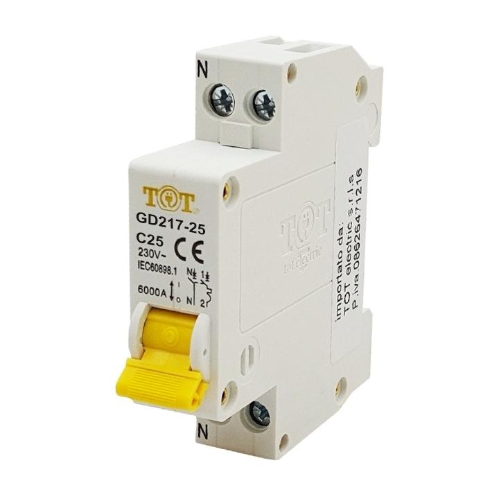 MAGNETOTERMICO 1P NEUTRO SEPARATO C25 6000A GD217-25                                                                                    