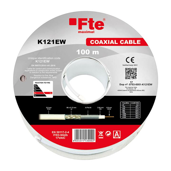 K121EW CAVO COAX 5MM PVC ECA  BIANCO                                                                                                    