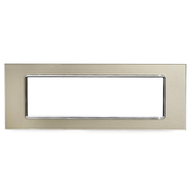 PLACCA 8007BL-4 7P CHAMPAGNE/INT-LGT VETRO                                                                                              