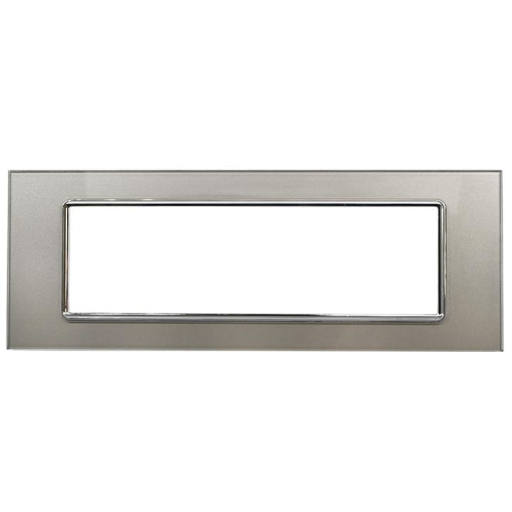 PLACCA 8007BL-3 7P SILVER/INT-LGT VETRO                                                                                                 