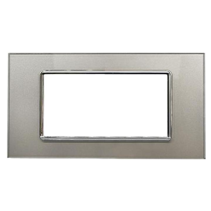 PLACCA 8004BL-3 4P SILVER/INT-LGT VETRO                                                                                                 