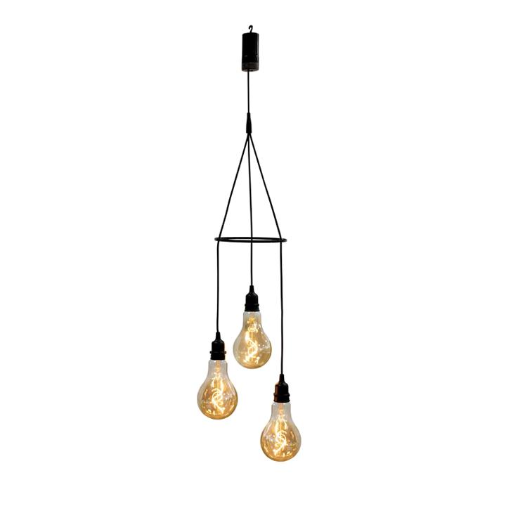 CHIARA 65 SOLAR & RECHARGEABLE PENDENTE 3 LAMPADE 3000K                                                                                 