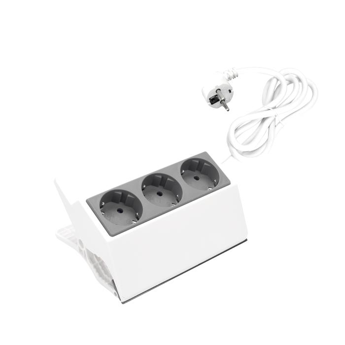 MULTIPLUG A CLIP A TRE VIE 3X1 SCHUKO CAVO 1,5MT                                                                                        