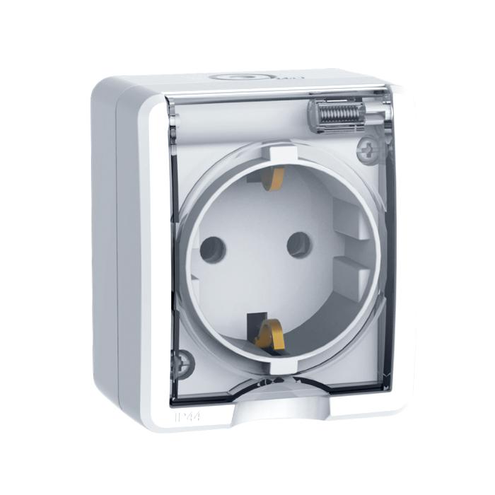 PRESA SCHUKO ESTERNA IP44 BIANCA                                                                                                        