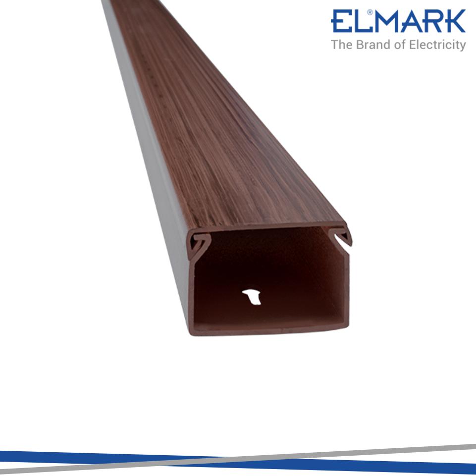 CANALINA DK WALNUT 2MT 25X25 PLASTIC CABLE TRUNKING CT2                                                                                 