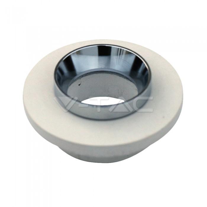 GU10 FITTING CONCRETE METAL OFF WHITE RECESSED LIGHT WITH CHROME ROTONDO                                                                