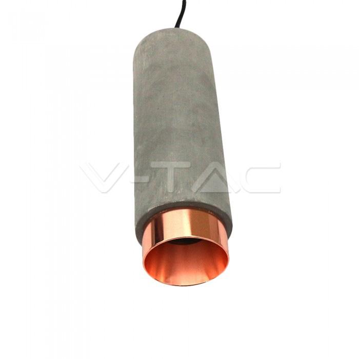 GU10 FITTING GESSO CONCRETE PENDANT METAL WITH MATT ROSE GOLD BOTTOM