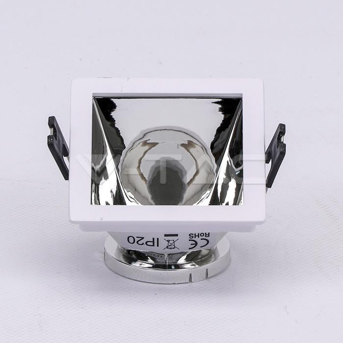 GU10 FITTING WHITE-CHORME SQUARE