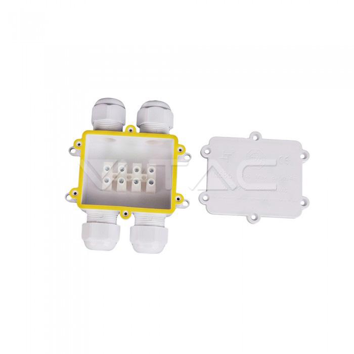 V -TAC IMPERMEABILE BIANCA 4 PIN SCATOLA  DERIVAZIONE  T 8-12MM IP68 PRESSACAVO